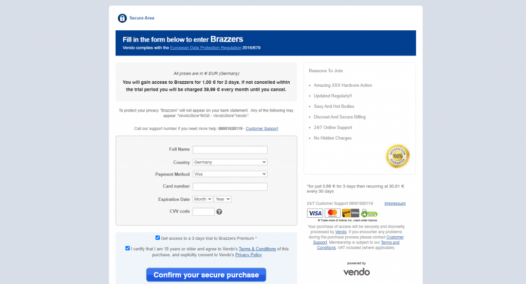 Brazzers Trial Step 4 — Pay For Brazzers Trial Membership